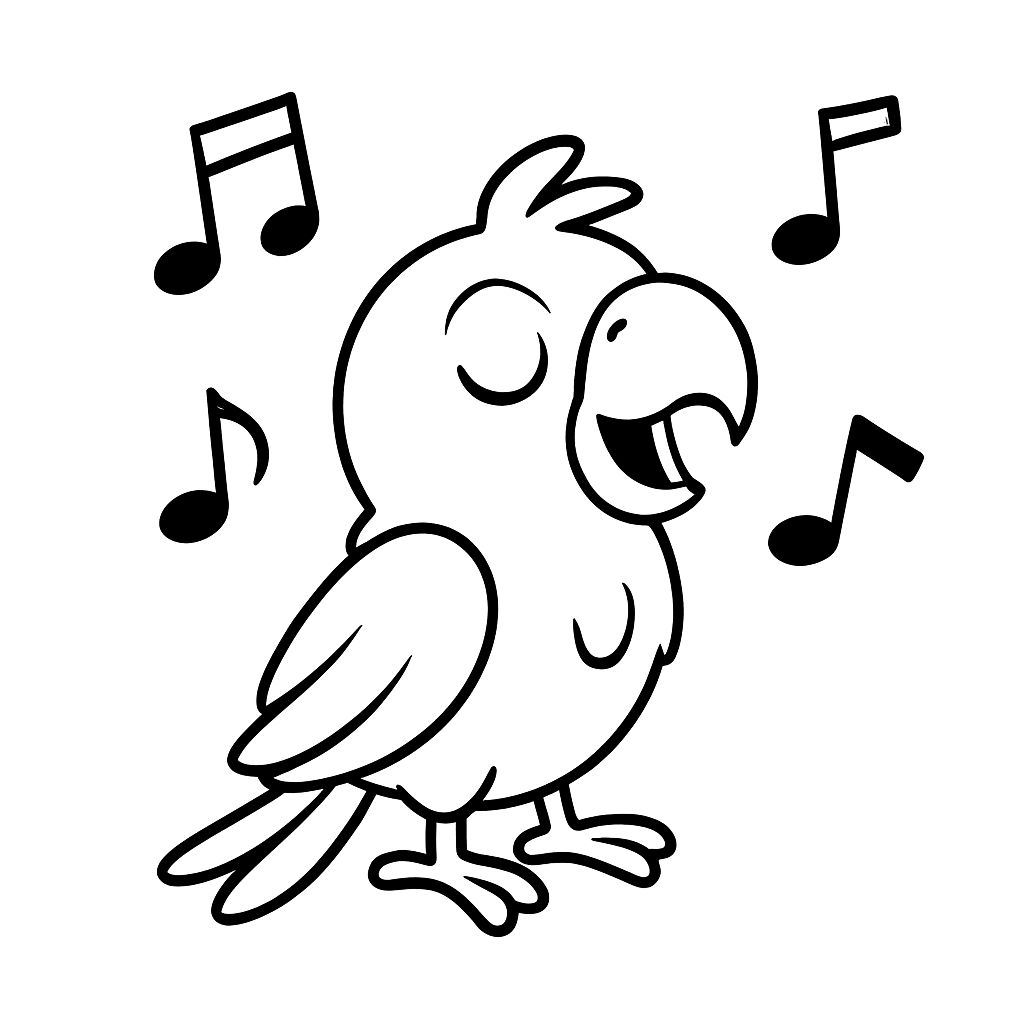 disegno di un pappagallo da colorare