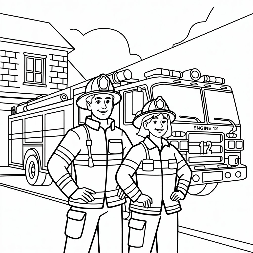disegno pompiere da colorare