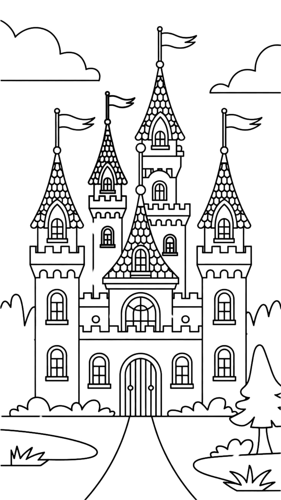 immagini di castelli da colorare