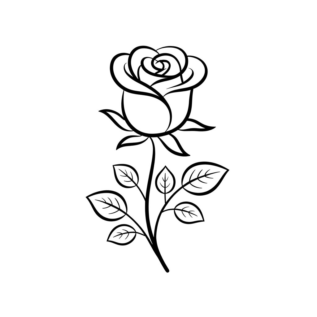 disegno di una rosa da colorare