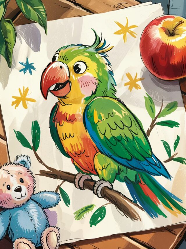 Kleurplaat Papegaaien