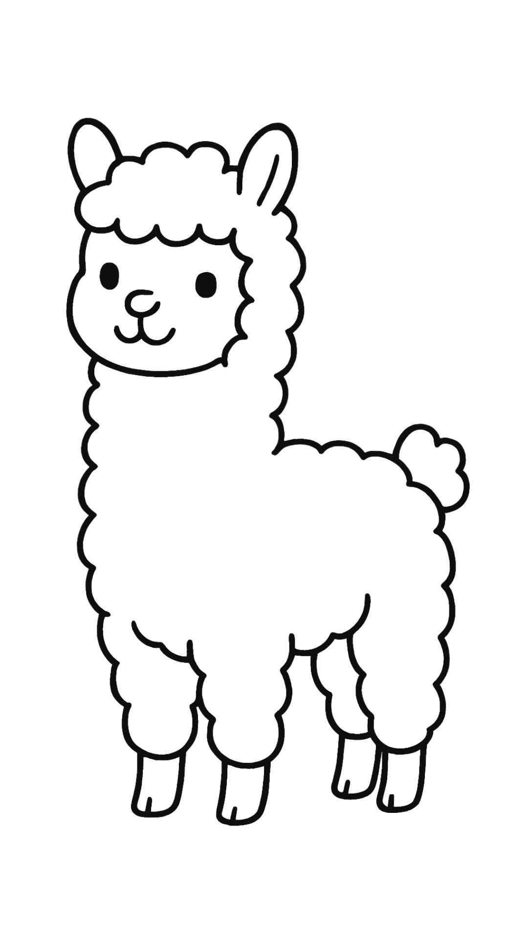 animali kawaii da colorare alpaca