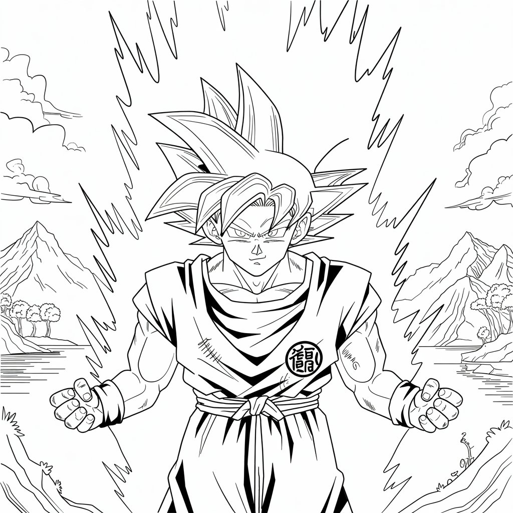 disegno goku da colorare