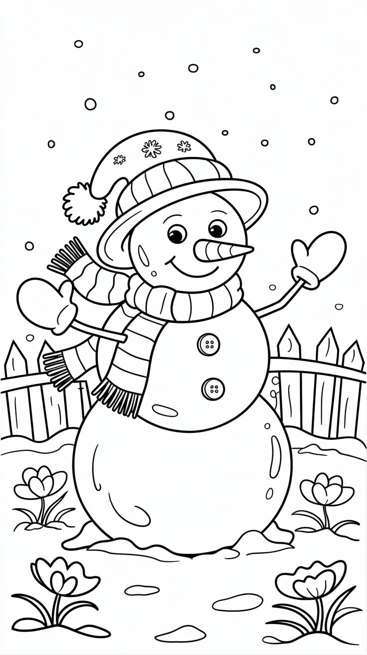 pupazzo di neve da colorare e stampare