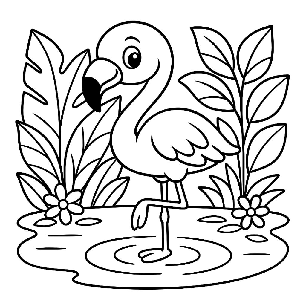 fenicottero da stampare e colorare