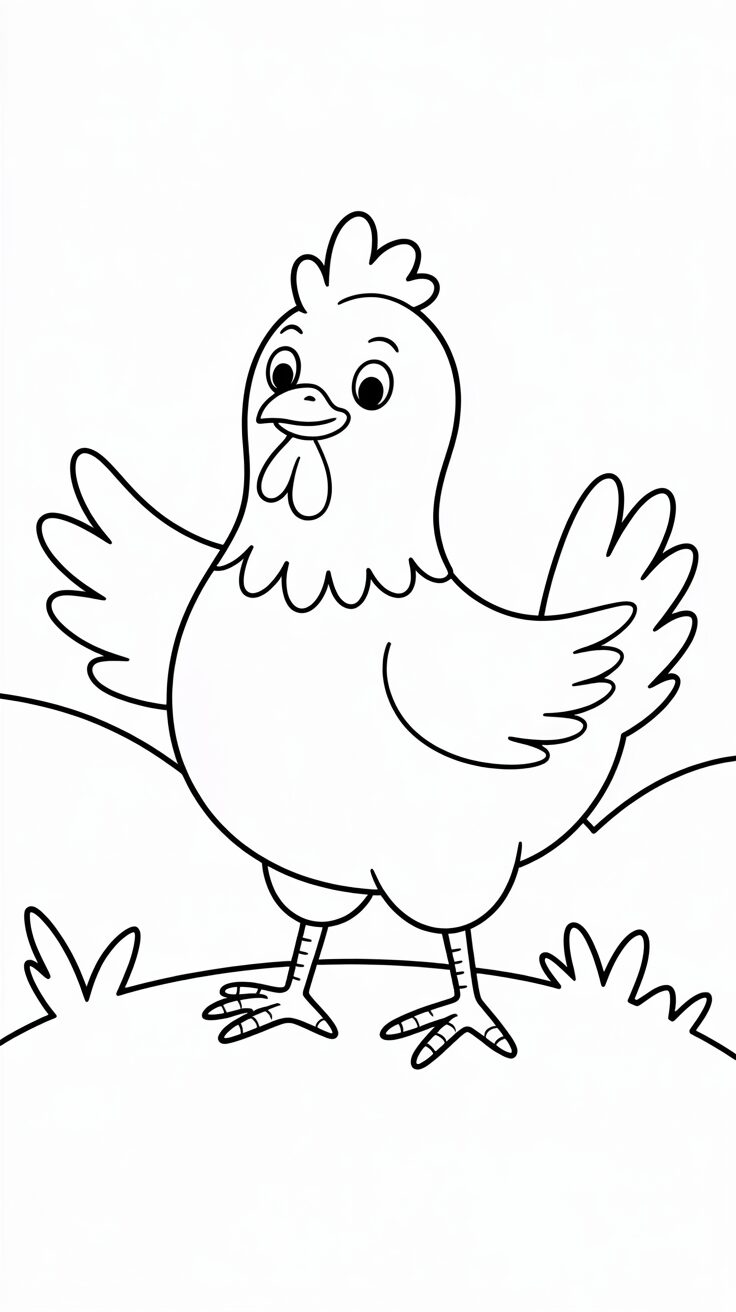 gallina disegno colorato