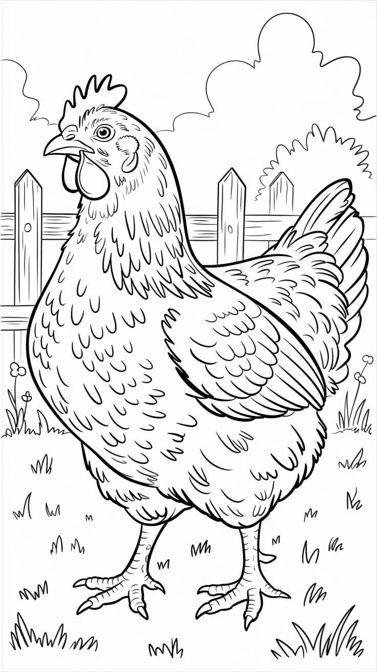 gallina disegno colorato