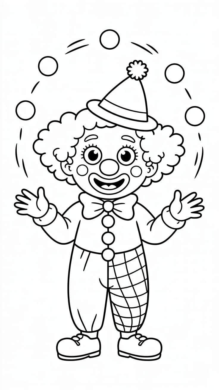 disegno clown da colorare