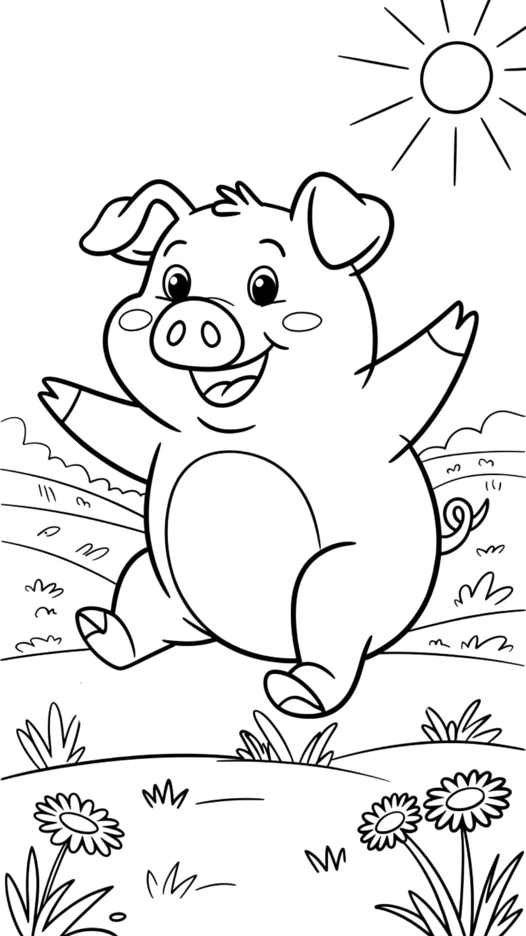 disegno maiale colorato