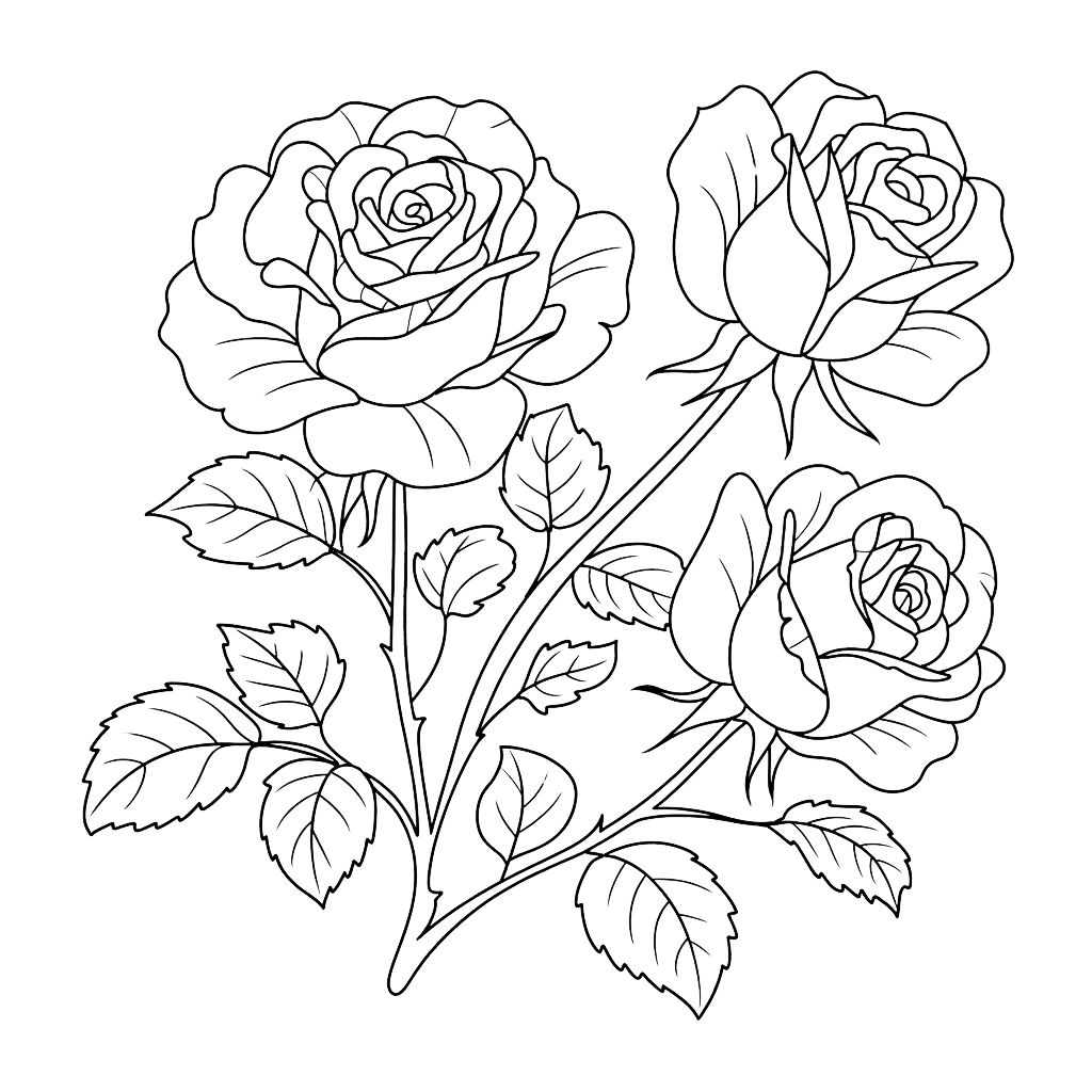rose da disegnare e colorare