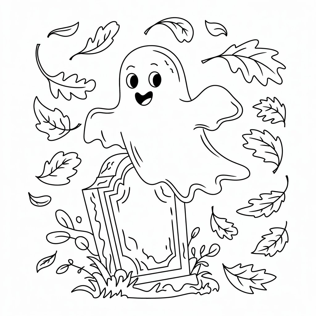 fantasma di halloween da colorare