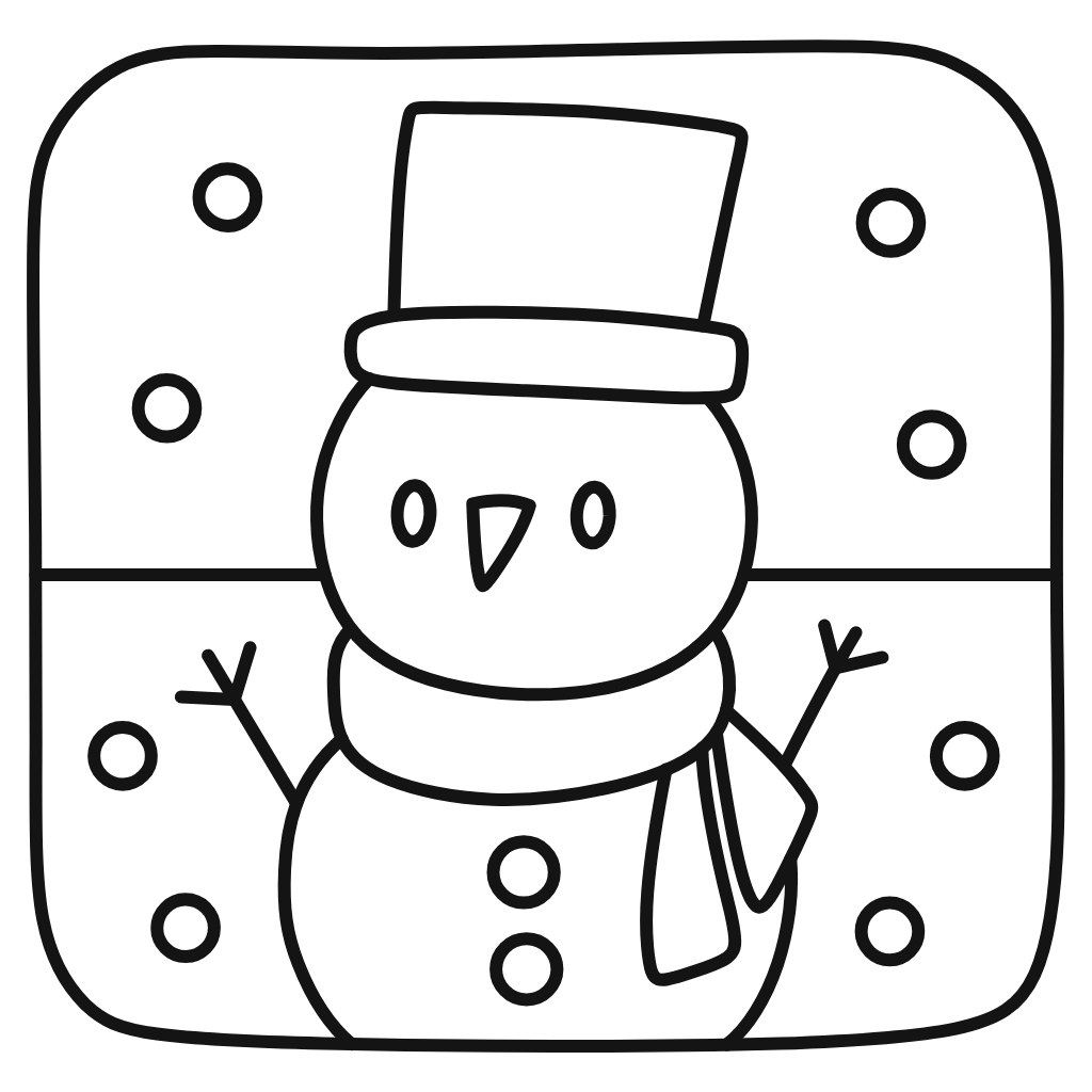 pupazzo neve da colorare
