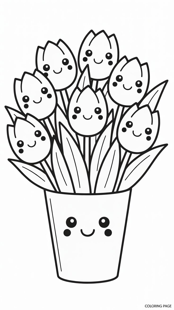 Bouquet di tulipani colora