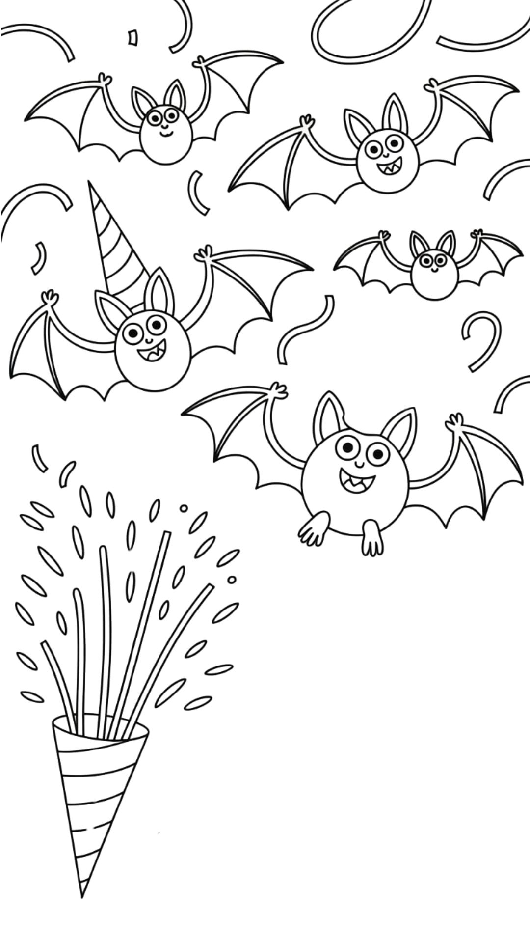 pipistrello kawaii da colorare