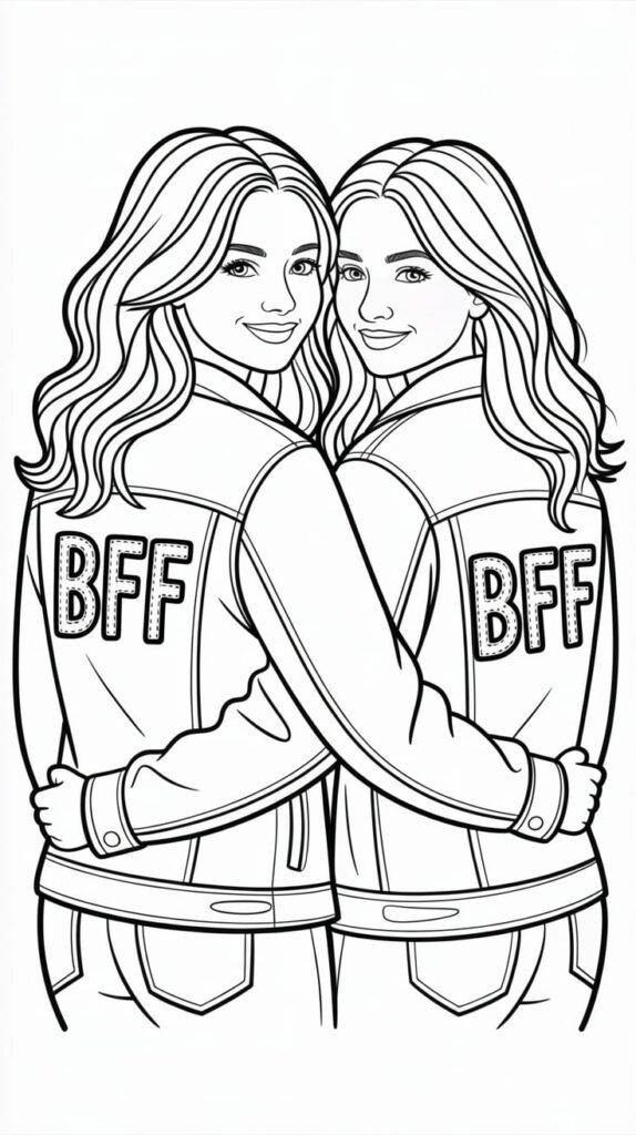 migliore amica disegni bff facili