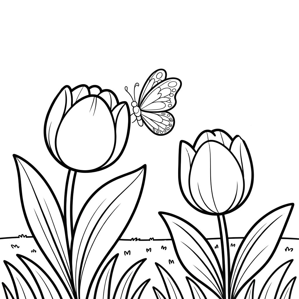 tulipano disegno da colorare