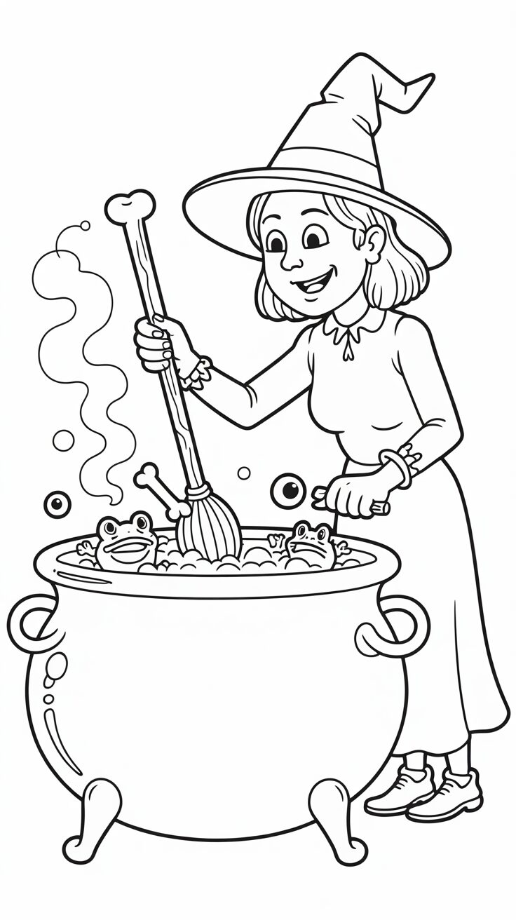 disegni di halloween strega