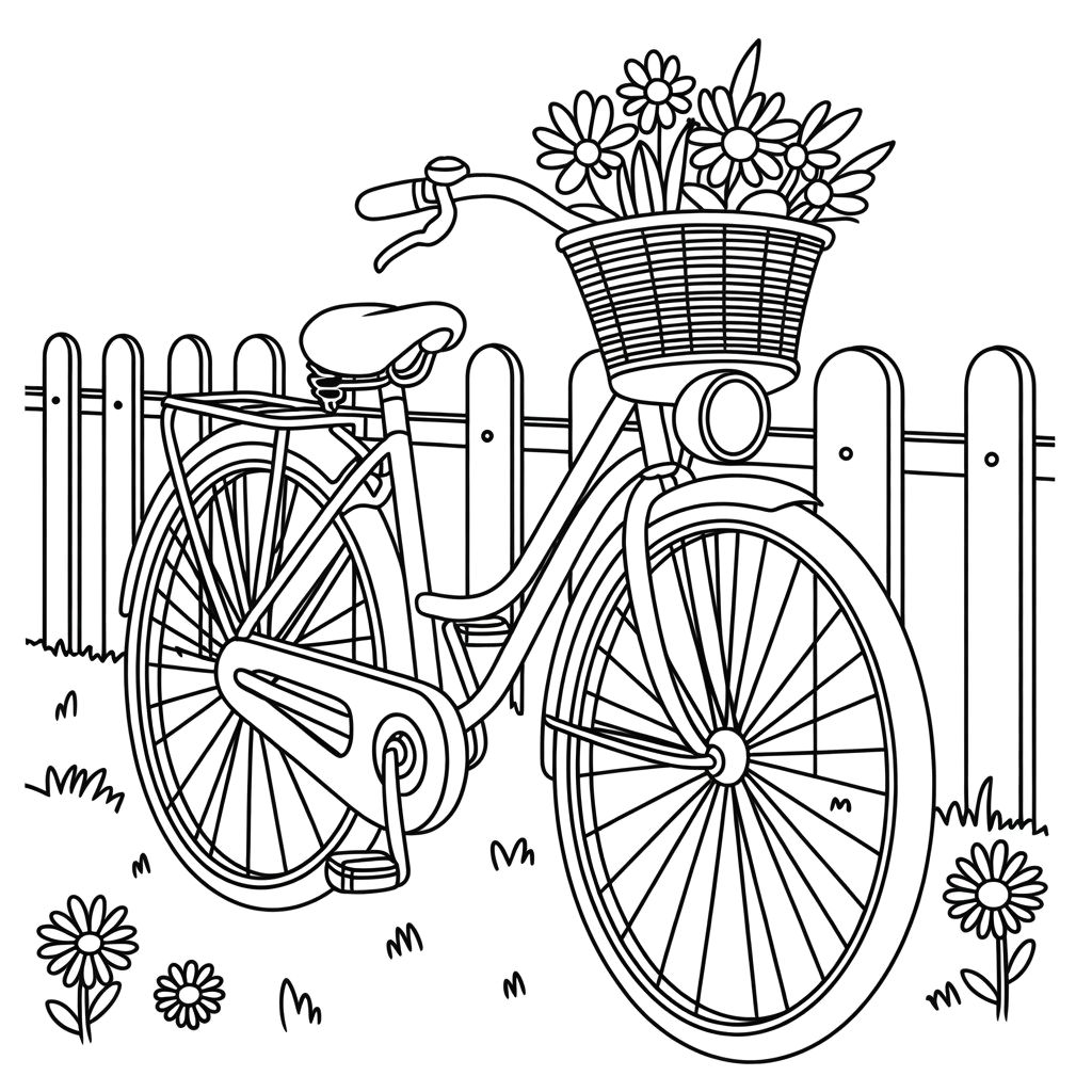 disegno di bicicletta da colorare