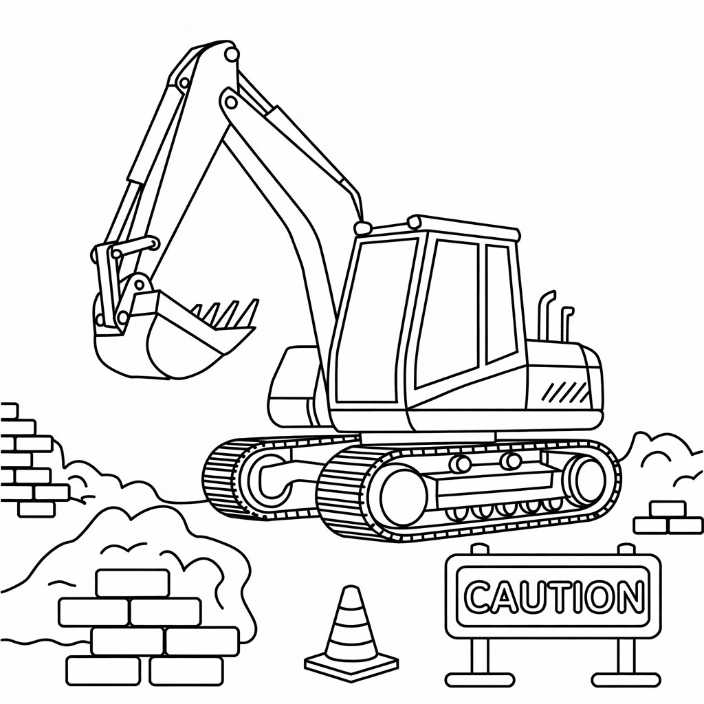 disegni da colorare escavatore