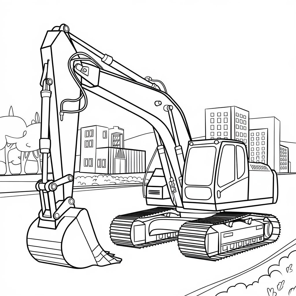 disegni da colorare escavatori
