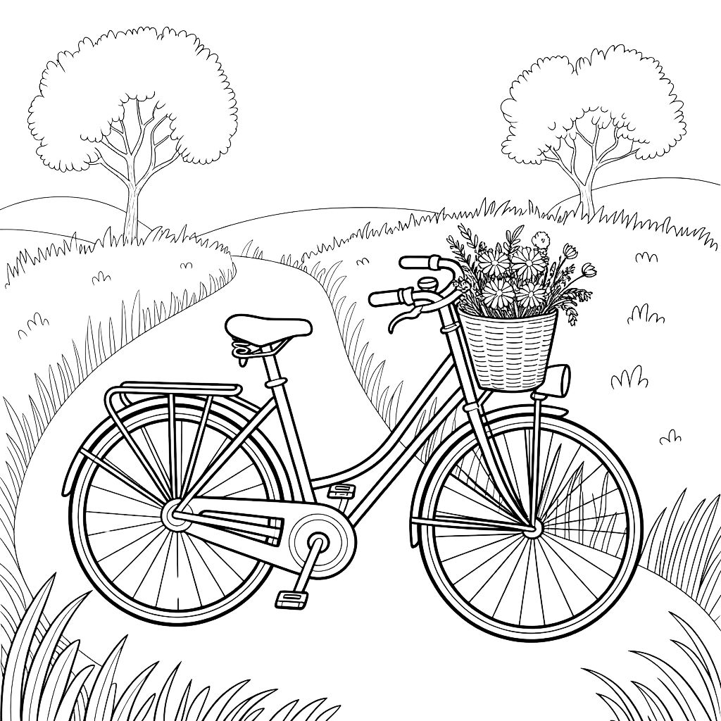 immagini di biciclette da colorare