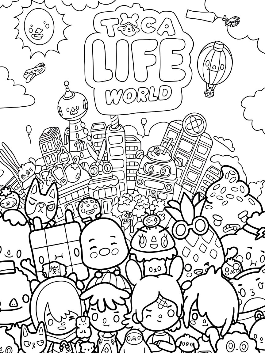 casa di toca boca da colorare