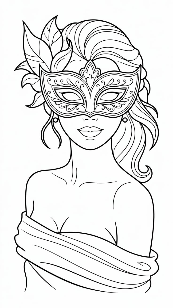 maschera carnevale da colorare