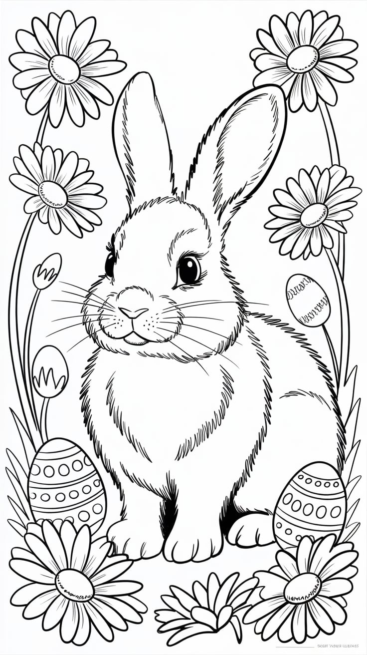 disegno coniglietto di pasqua colorato