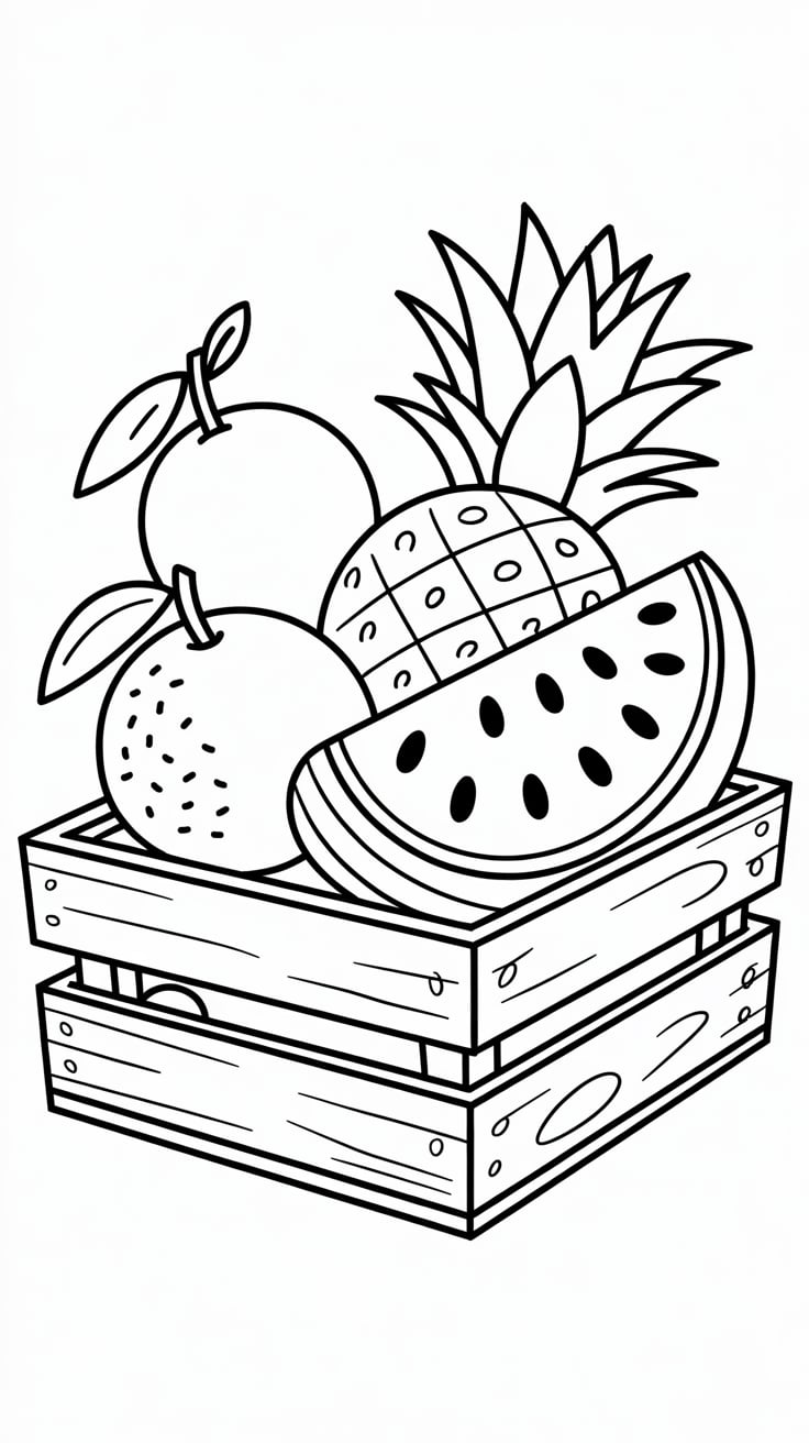 disegni cesto di frutta