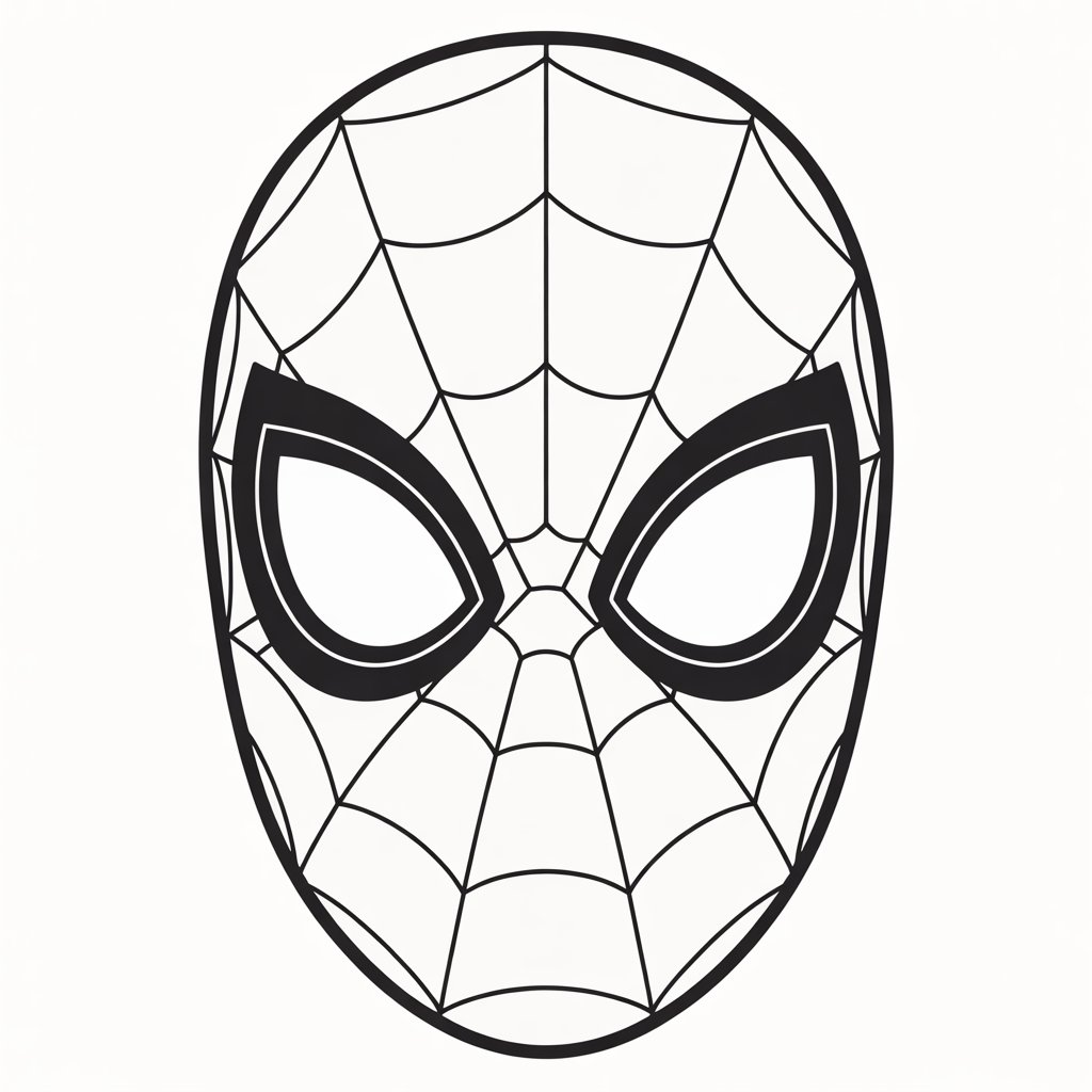 maschera da colorare spiderman