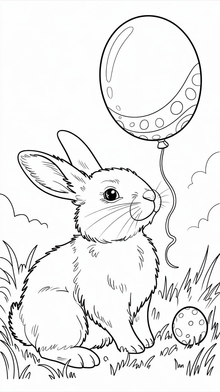 disegno di un coniglietto di pasqua
