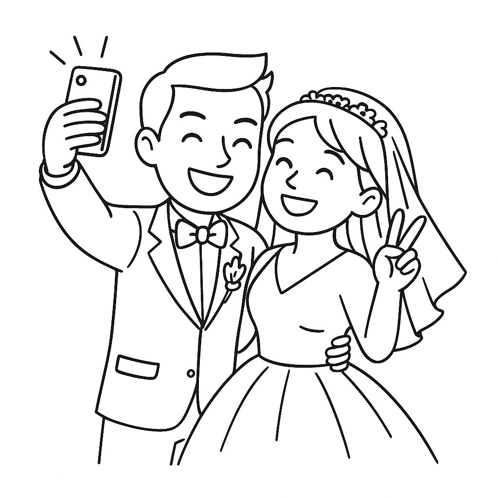 disegno sposi stilizzati