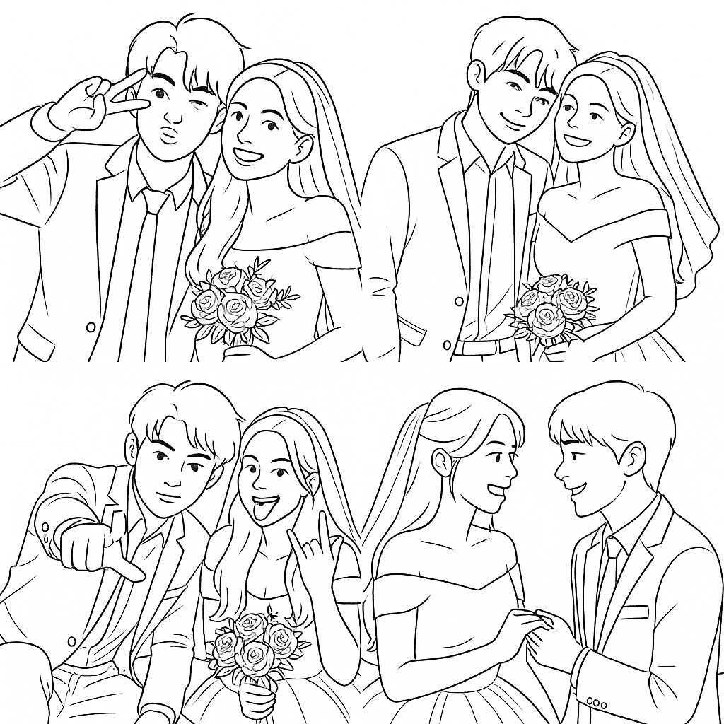 disegni sposi stilizzati