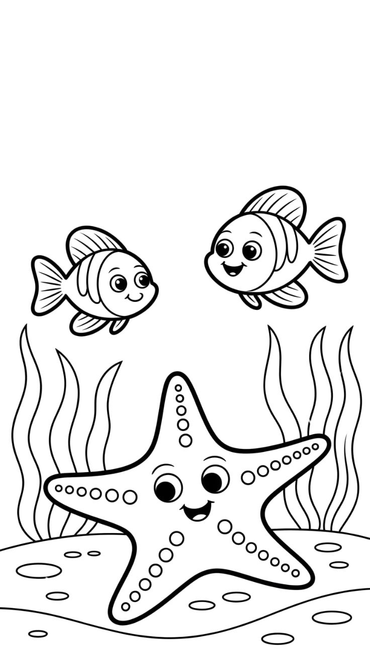 disegni di stelle marine da colorare