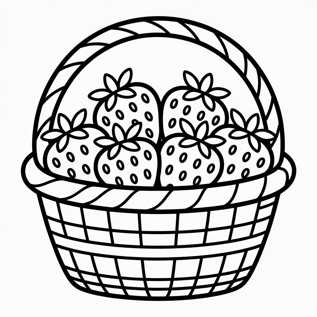 Cesto di fragole gratis da colorare