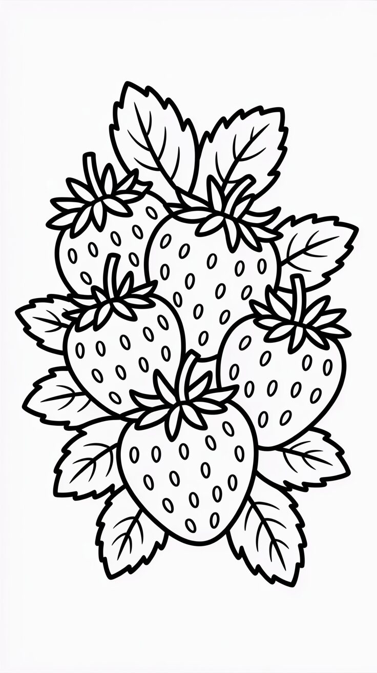 Disegno Mazzo di fragole carine da stampare gratis