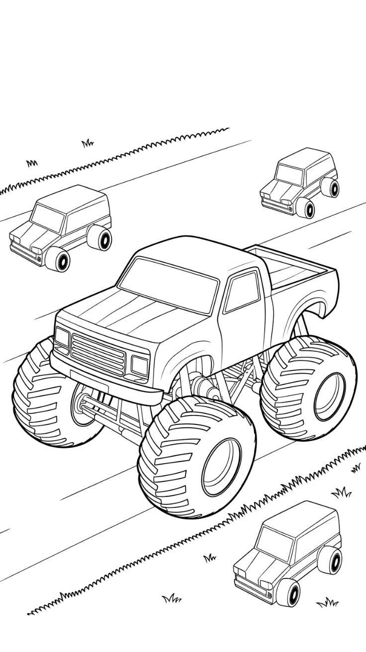 disegni monster truck da stampare e colorare