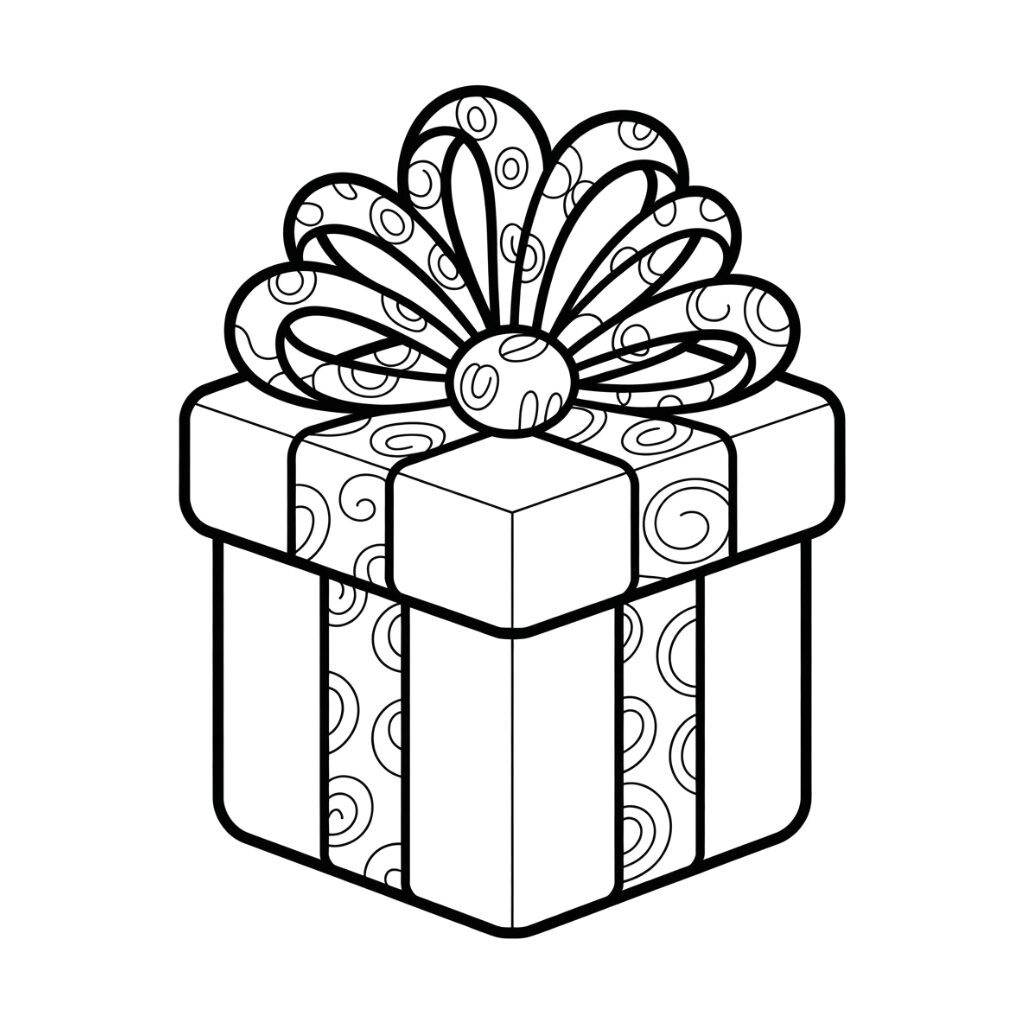 Stampe scaricabili regalo carino da colorare