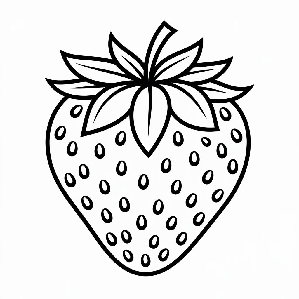 Fragola semplice pagina da colorare gratuita