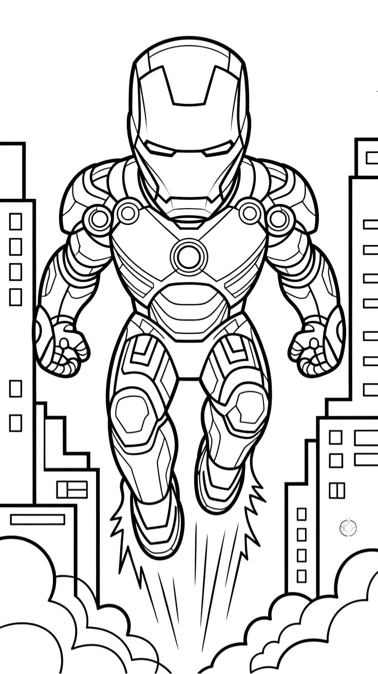 disegno da colorare iron man