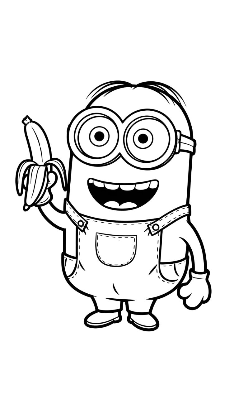 minions banana da colorare