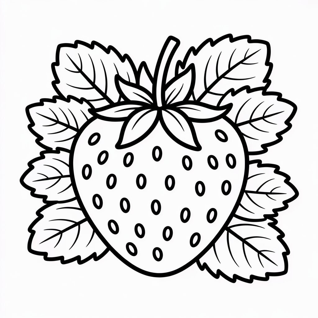 Pagina da colorare Fragola semplice gratis