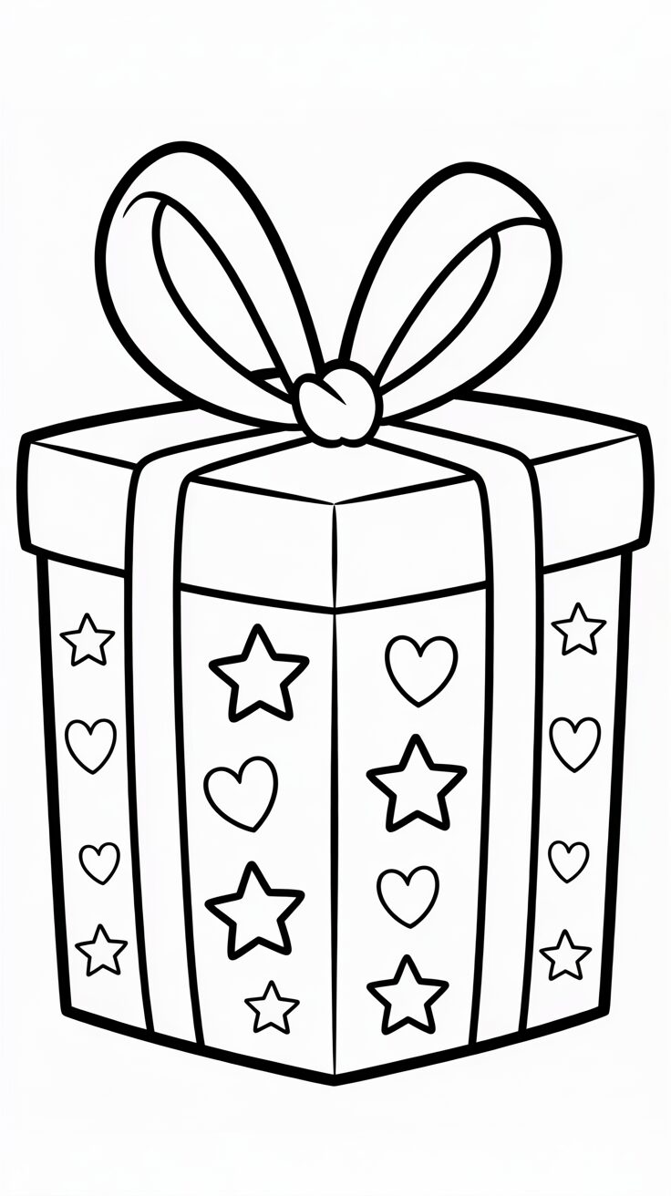 Disegno stampabile regalo di compleanno da colorare
