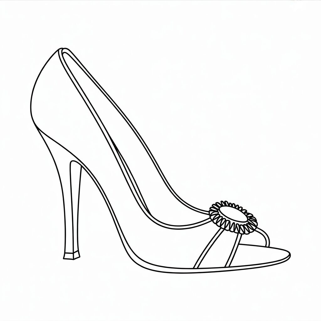Scarpe con tacco eleganti da colorare e stampare