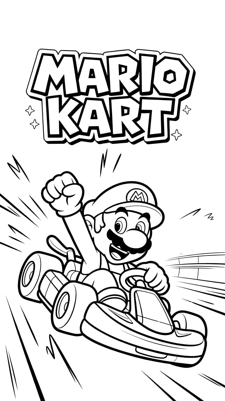 disegni da colorare di mario kart