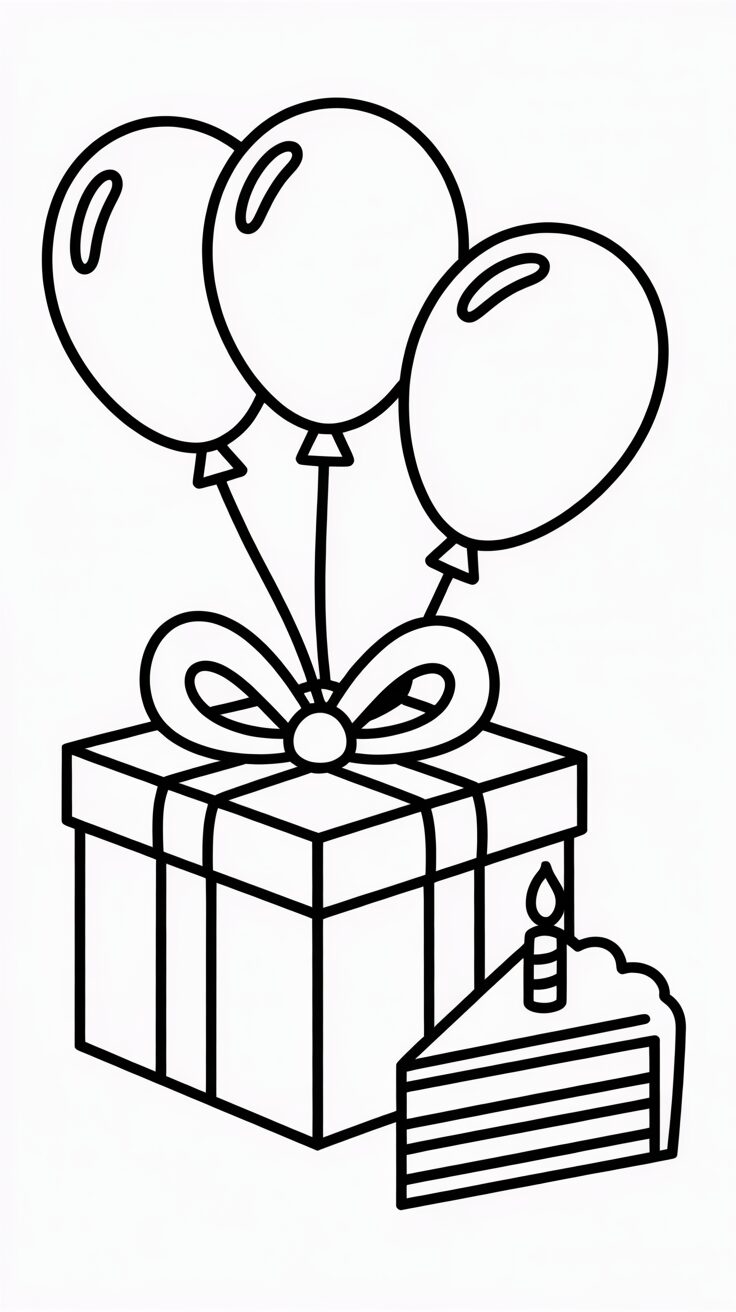 PDF da colorare regalo di compleanno