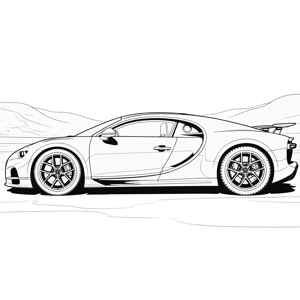 disegno bugatti da colorare