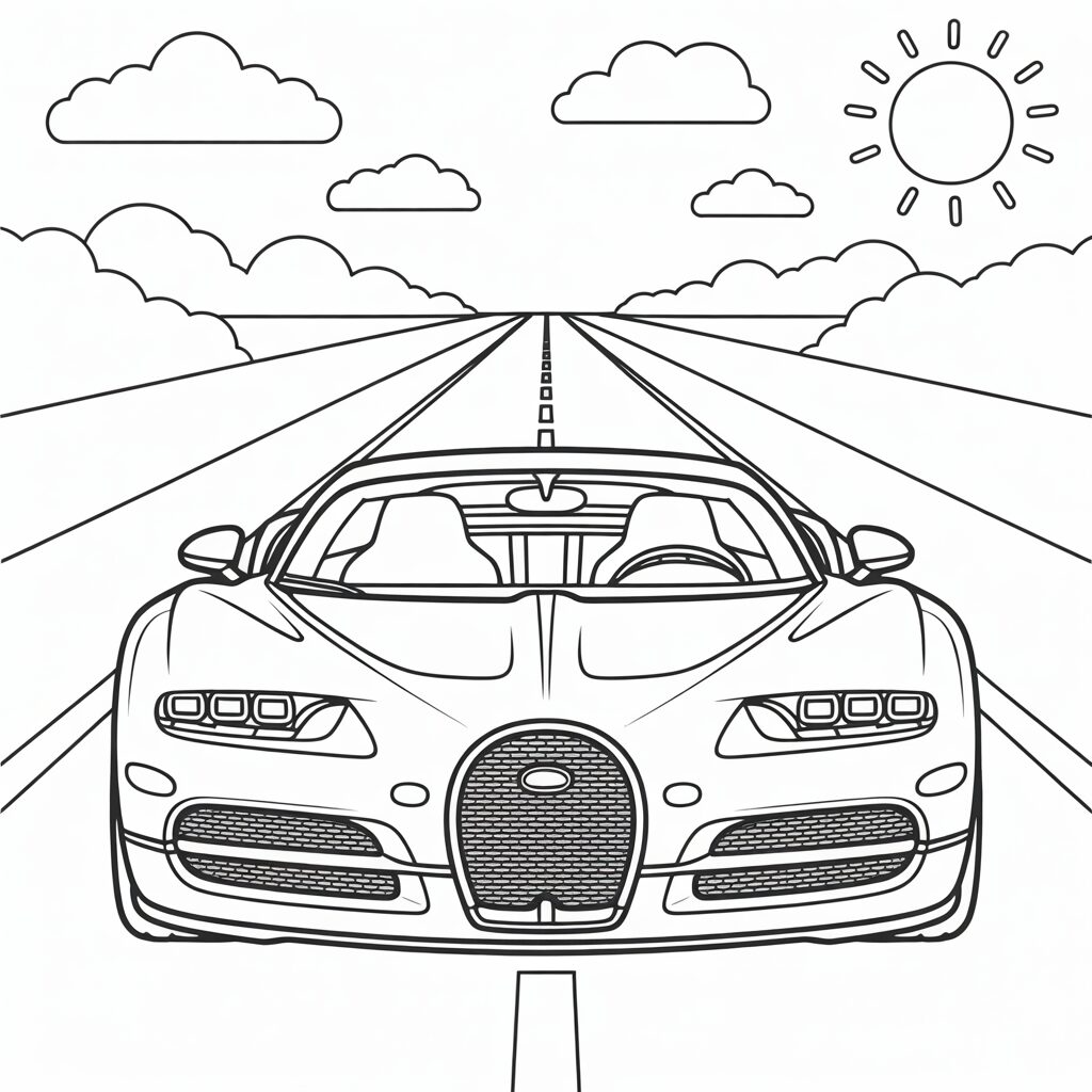 disegno bugatti da colorare