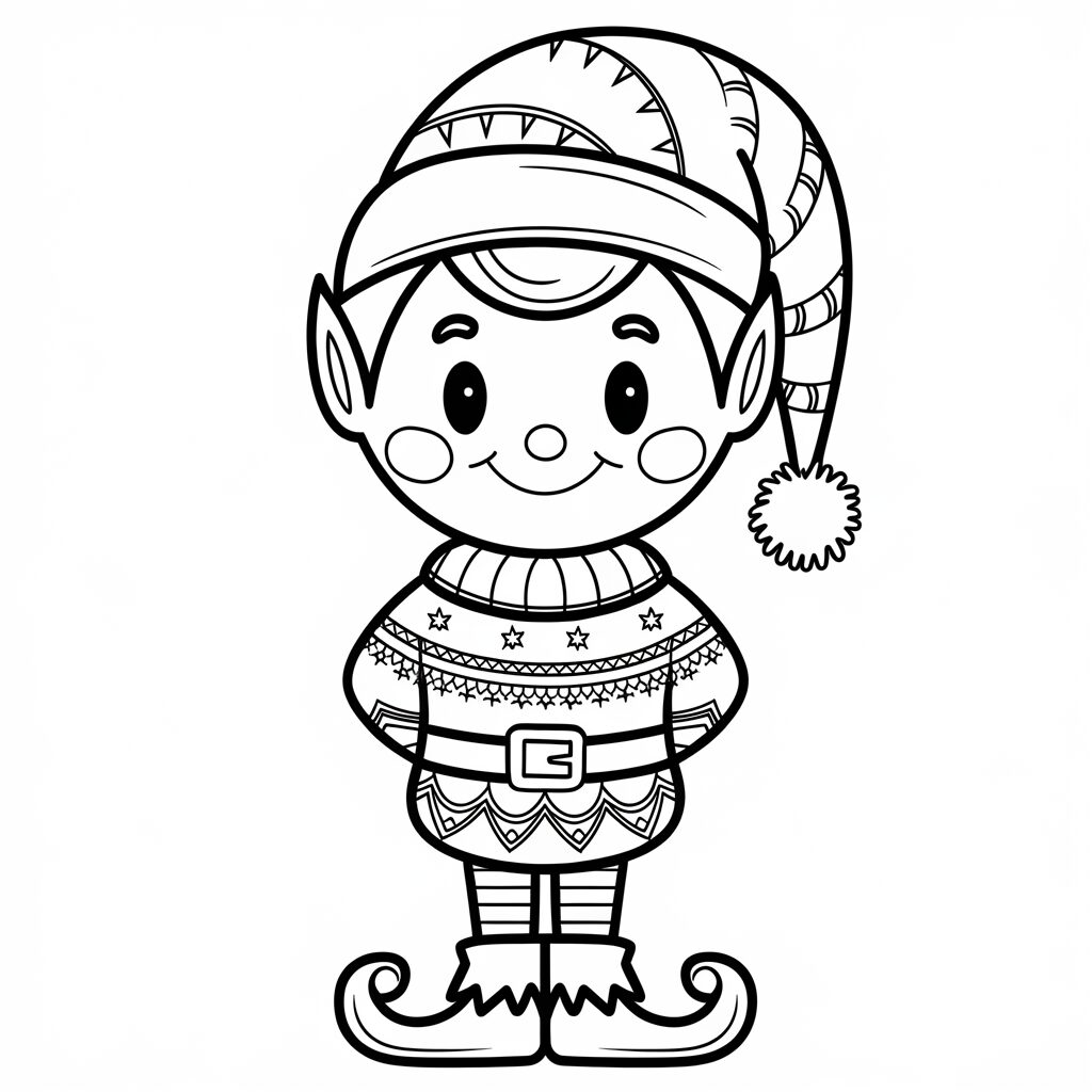 elfo di natale disegno