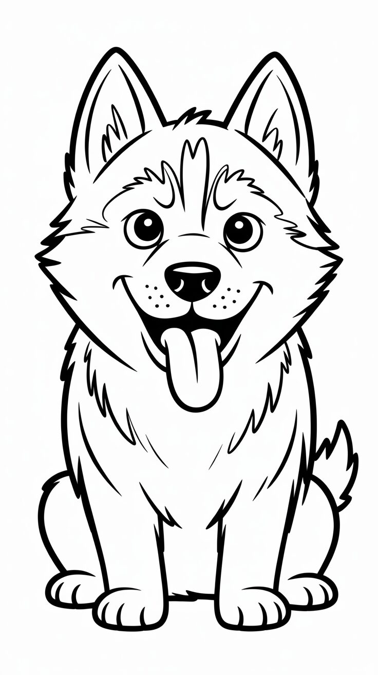 disegni di husky da colorare